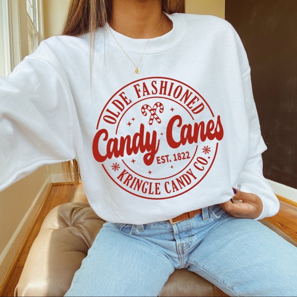 ✨Cozy Candy Cane Christmas Sweatshirt ✨ - Picture 1 of 3
